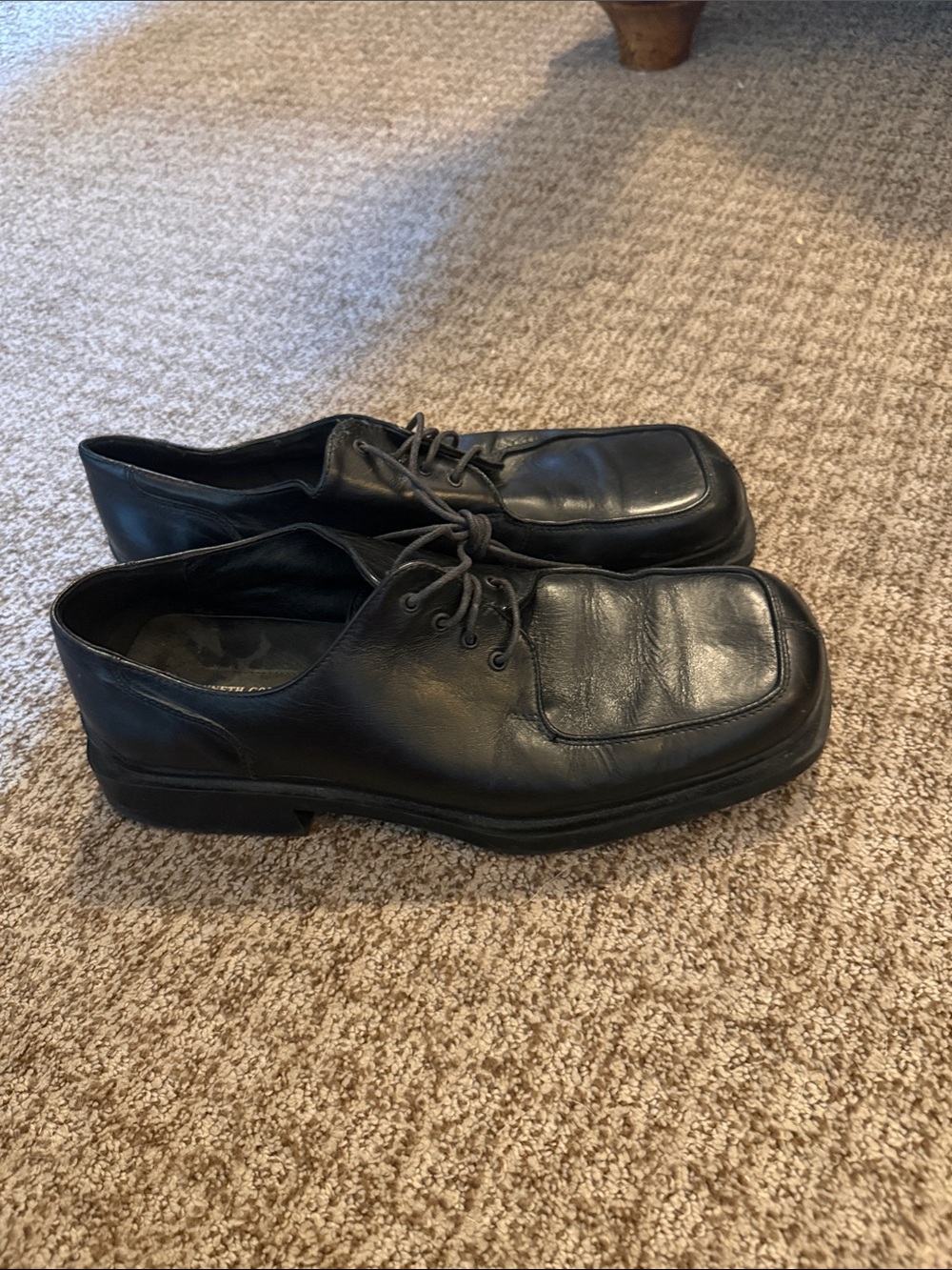 Kennth Cole Men's Black Leather Lace-Up Dress Shoes